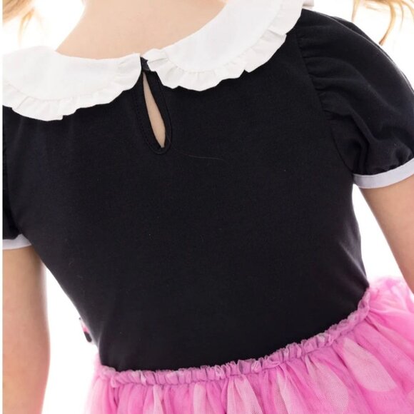 Disney Minnie Mouse Dress With Puff Sleeves SIZE 18 MONTHS Pink And Black NEW - Picture 7 of 9